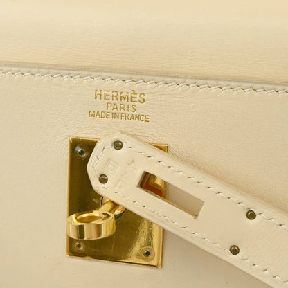 Hermes 2000 Beige Box Calf Kelly 32 Sellier 2way Shoulder Handbag