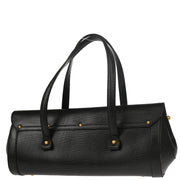 Gucci Black Leather Bamboo Handbag