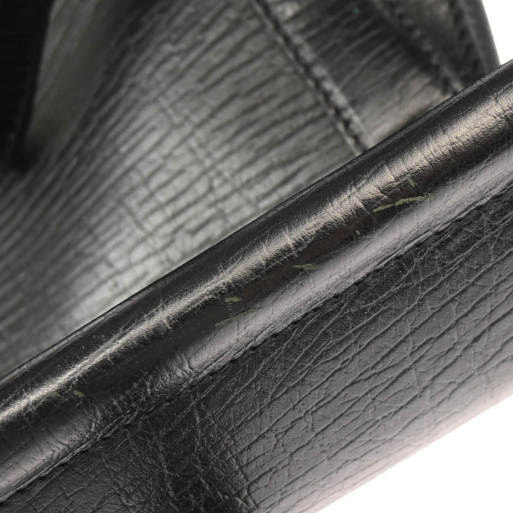 Gucci Black Leather Bamboo Handbag
