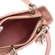Christian Dior 2006 Pink Lambskin Medium Lady Dior Cannage 2way Shoulder Handbag