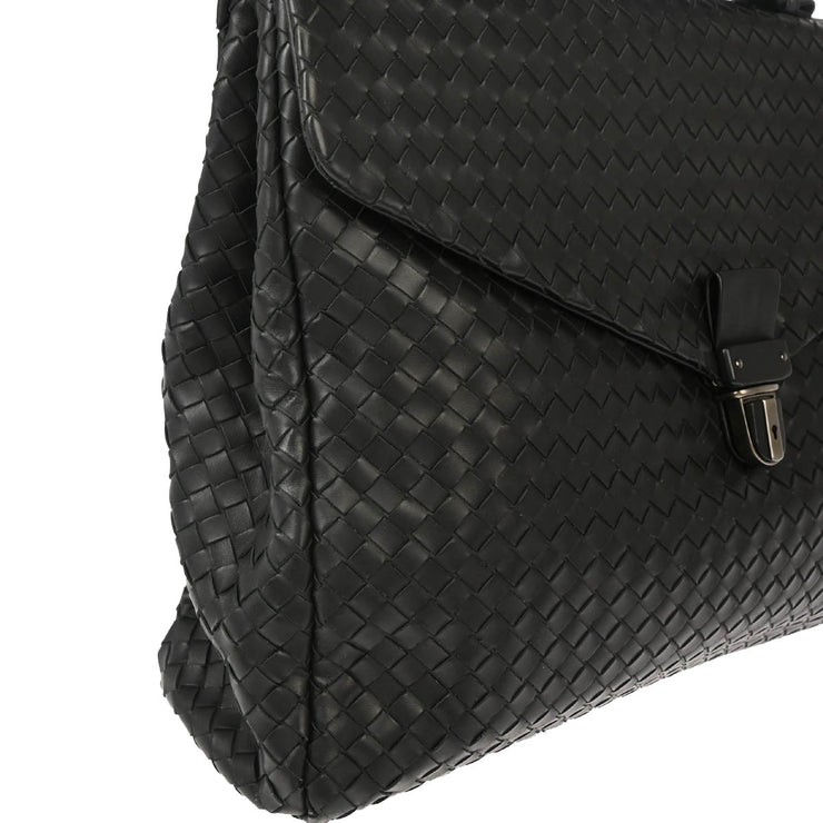 Bottega Veneta Black Intrecciato Briefcase Handbag