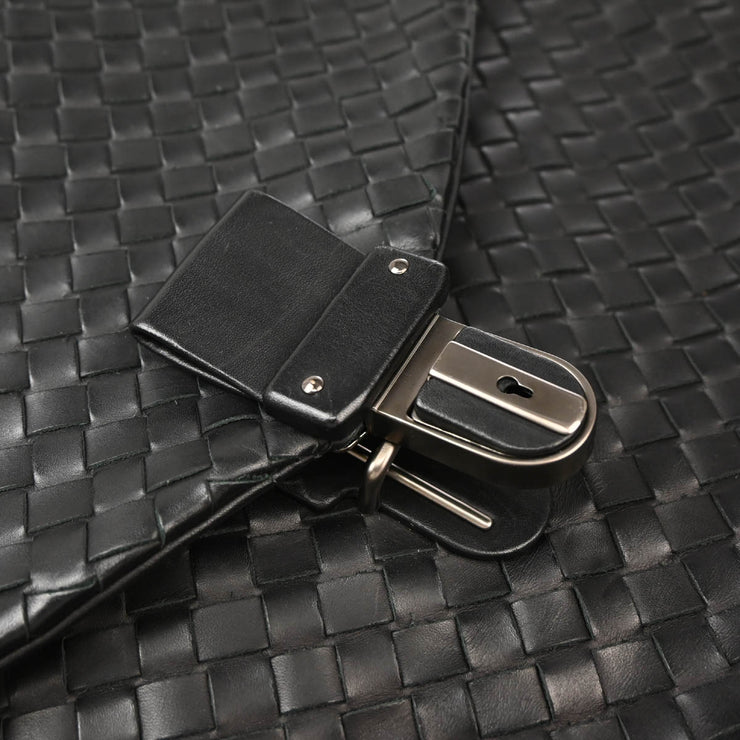 Bottega Veneta Black Intrecciato Briefcase Handbag