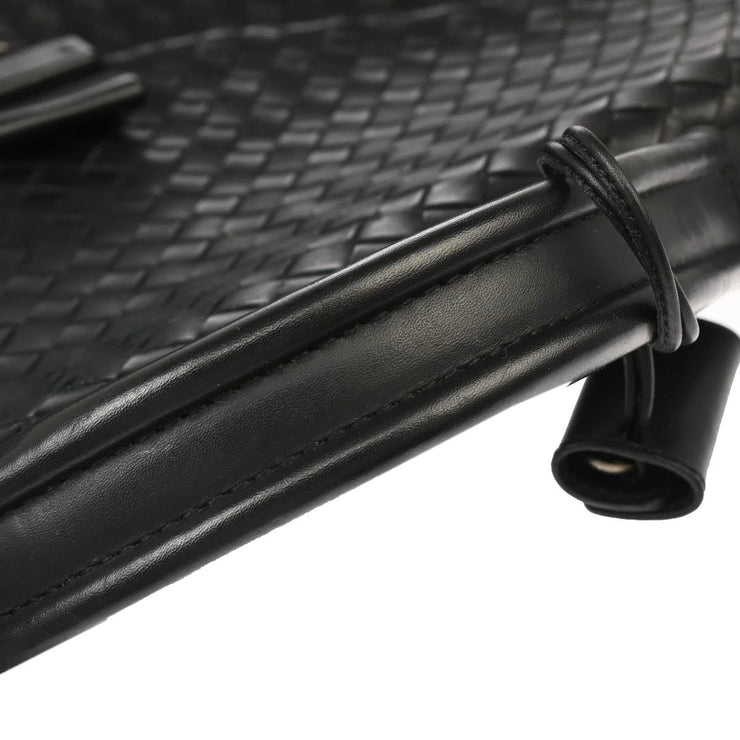 Bottega Veneta Black Intrecciato Briefcase Handbag