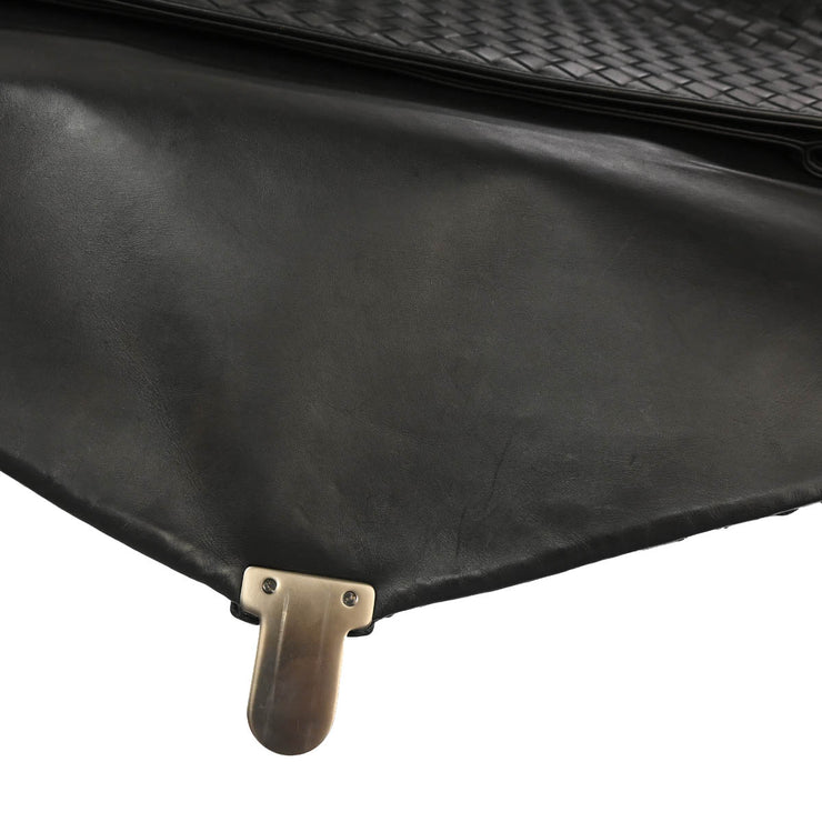 Bottega Veneta Black Intrecciato Briefcase Handbag