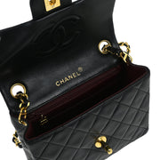 Chanel Black Lambskin Mini Classic Square Flap Shoulder Bag 17