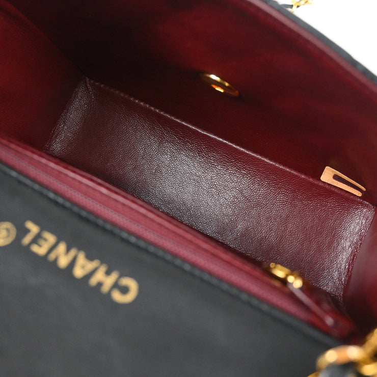Chanel Black Lambskin Mini Classic Square Flap Shoulder Bag 17