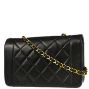 Chanel 1991-1994 Black Lambskin Small Diana Shoulder Bag