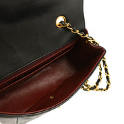 Chanel 1991-1994 Black Lambskin Small Diana Shoulder Bag
