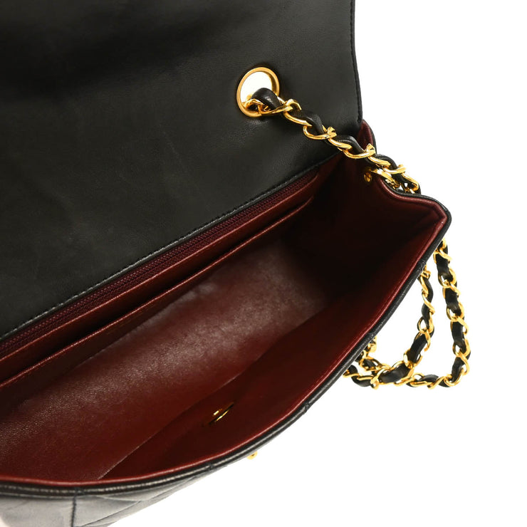Chanel 1991-1994 Black Lambskin Small Diana Shoulder Bag