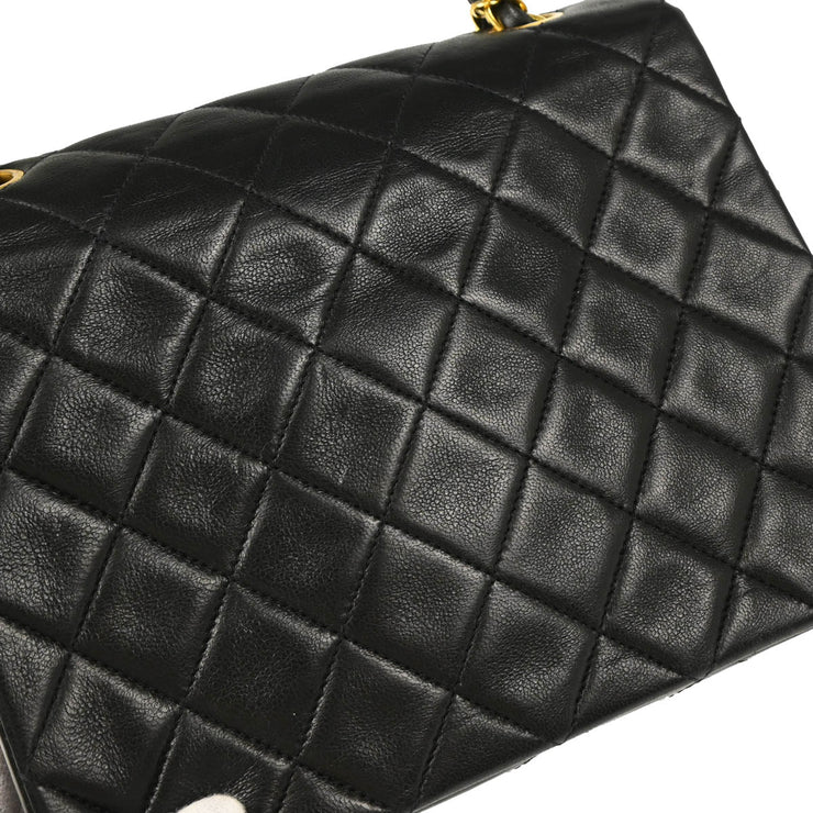Chanel Black Lambskin Classic Square Flap Shoulder Bag 20