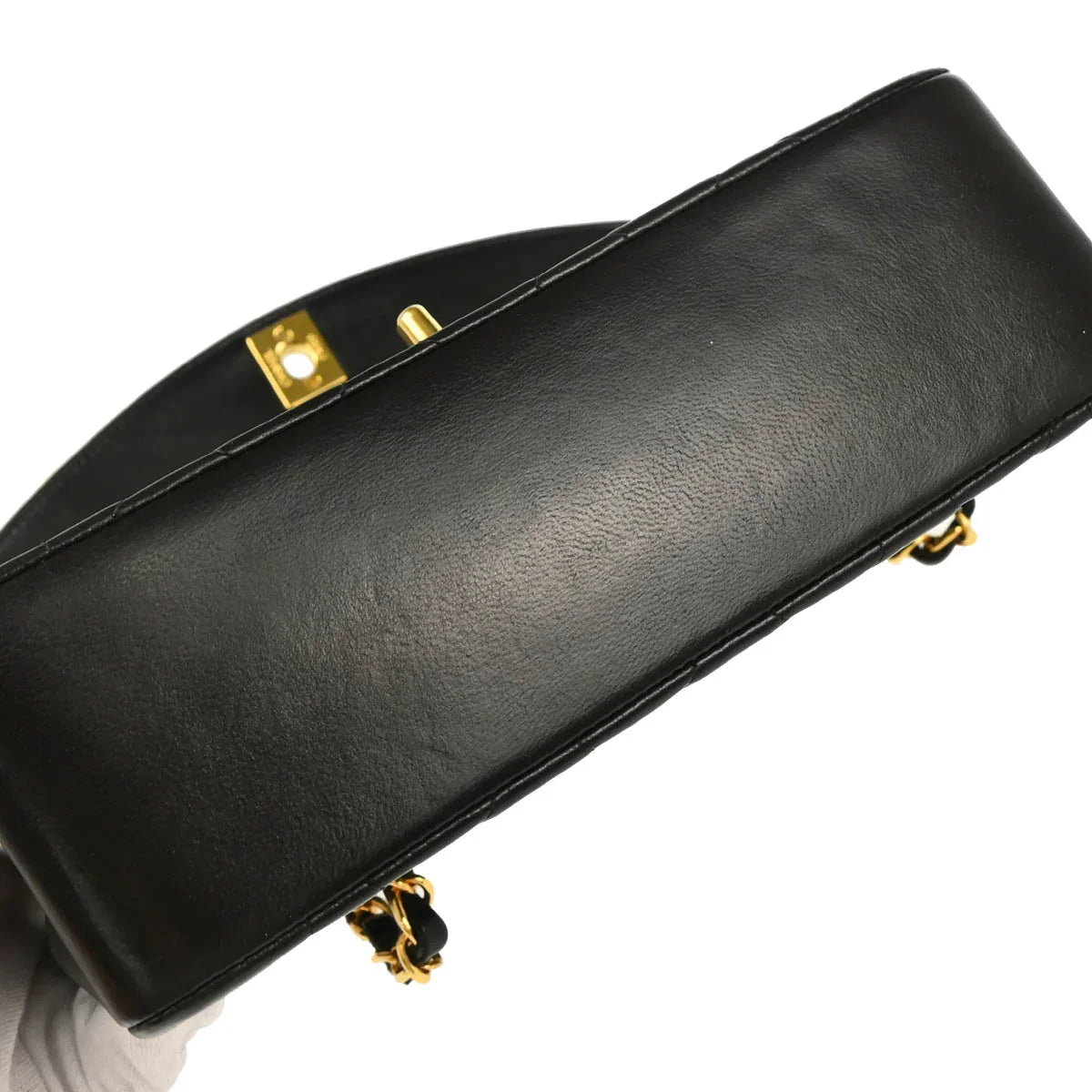 Chanel 1994-1996 Black Lambskin Small Diana Shoulder Bag
