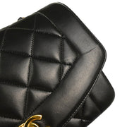 Chanel 1994-1996 Black Lambskin Small Diana Shoulder Bag