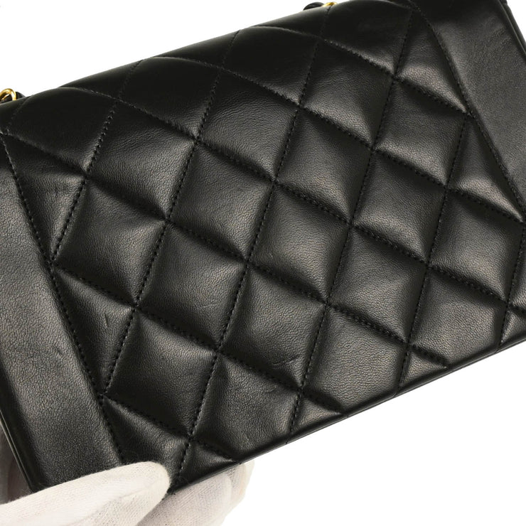 Chanel 1994-1996 Black Lambskin Small Diana Shoulder Bag