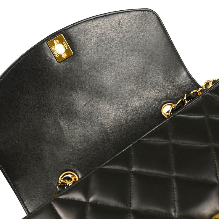 Chanel 1994-1996 Black Lambskin Small Diana Shoulder Bag