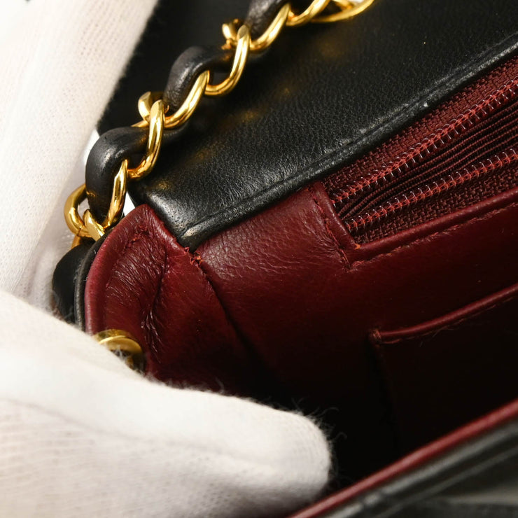 Chanel 1994-1996 Black Lambskin Small Diana Shoulder Bag