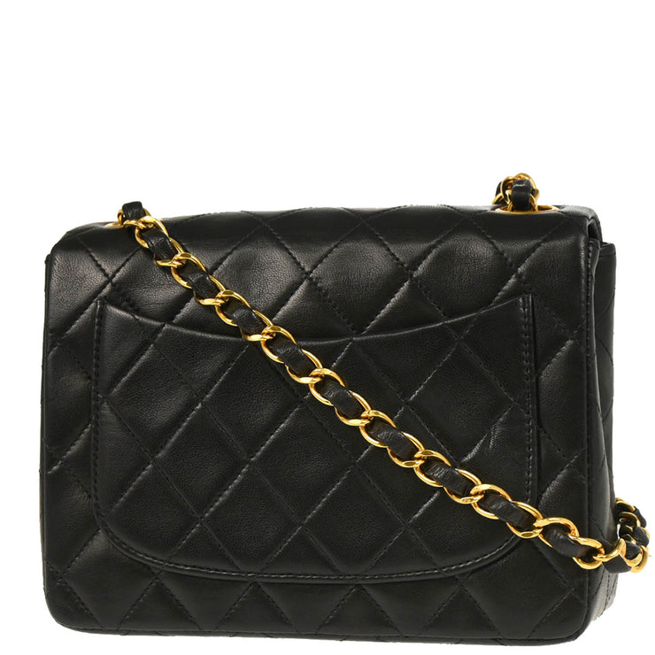 Chanel 1994-1996 Black Lambskin Mini Classic Square Flap Shoulder Bag 17