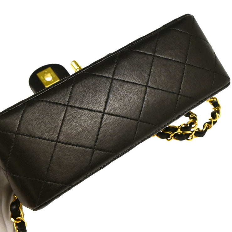 Chanel 1994-1996 Black Lambskin Mini Classic Square Flap Shoulder Bag 17