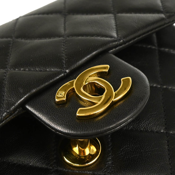 Chanel 1994-1996 Black Lambskin Mini Classic Square Flap Shoulder Bag 17