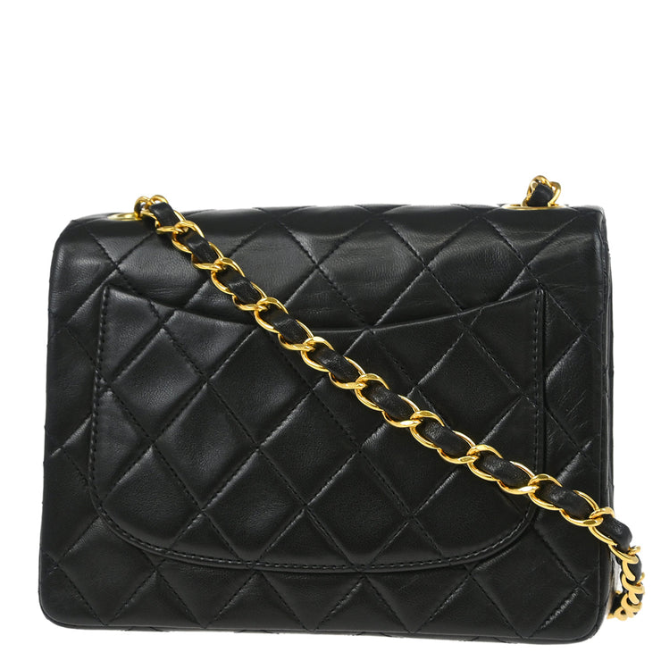 Chanel Black Lambskin Mini Classic Square Flap Shoulder Bag 17