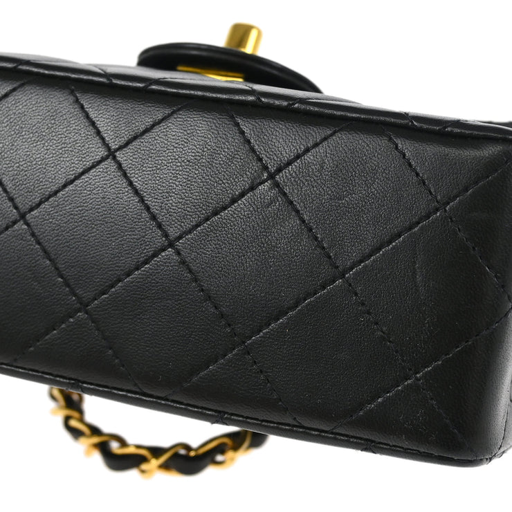 Chanel Black Lambskin Mini Classic Square Flap Shoulder Bag 17
