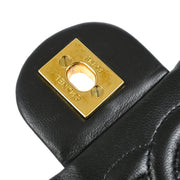 Chanel Black Lambskin Mini Classic Square Flap Shoulder Bag 17