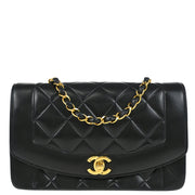 Chanel Black Lambskin Small Diana Shoulder Bag