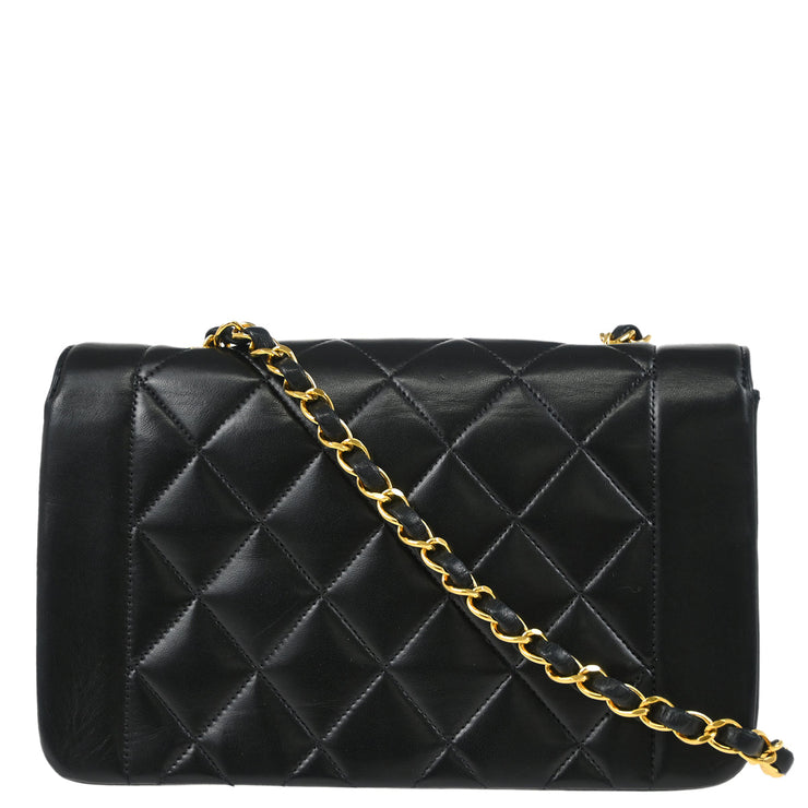 Chanel Black Lambskin Small Diana Shoulder Bag