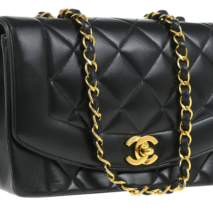 Chanel Black Lambskin Small Diana Shoulder Bag