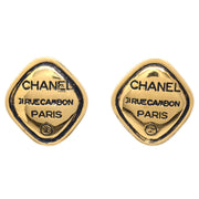 Chanel Rhombus Earrings Clip-On Gold 2441