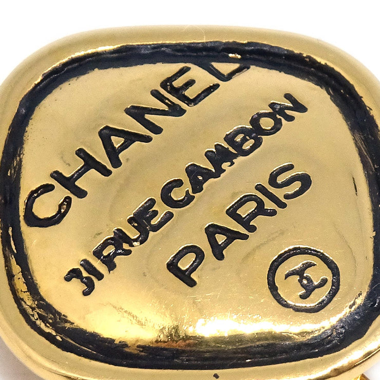 Chanel Rhombus Earrings Clip-On Gold 2441