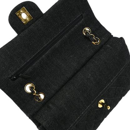 Chanel 1997-1999 Indigo Denim Small Classic Double Flap Shoulder Bag