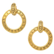Chanel Dangle Hoop Earrings Clip-On Gold