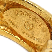 Chanel Dangle Hoop Earrings Clip-On Gold