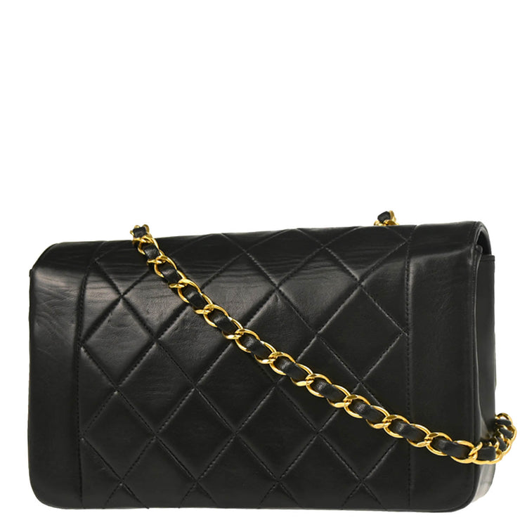 Chanel Black Lambskin Small Diana Shoulder Bag