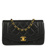 Chanel Black Lambskin Small Diana Shoulder Bag