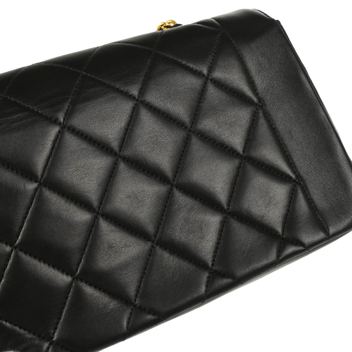 Chanel 1996-1997 Black Lambskin Small Diana Shoulder Bag
