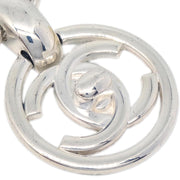 Chanel Turnlock Medallion Chain Pendant Necklace Silver 97P