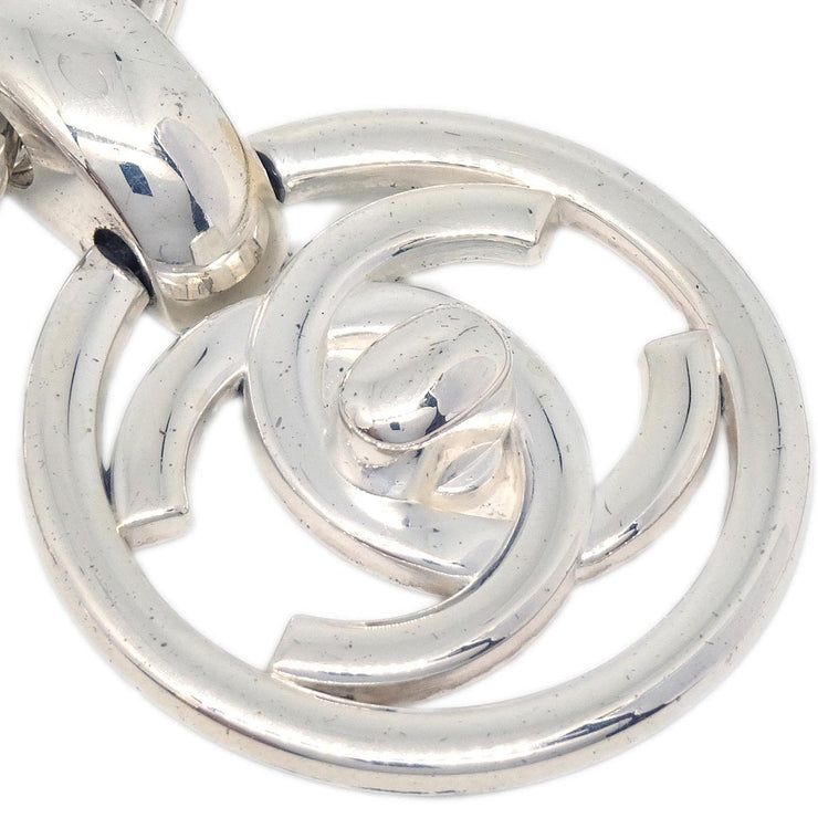 Chanel Turnlock Medallion Chain Pendant Necklace Silver 97P