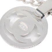 Chanel Turnlock Medallion Chain Pendant Necklace Silver 97P
