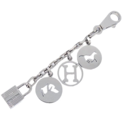 Hermes Amulet Bull Lock Key Holder Silver Small Good