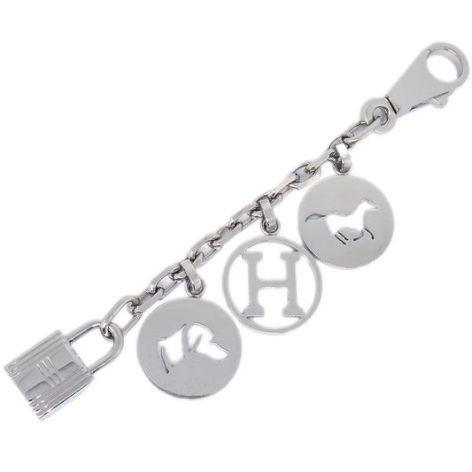 Hermes Amulet Bull Lock Key Holder Silver Small Good