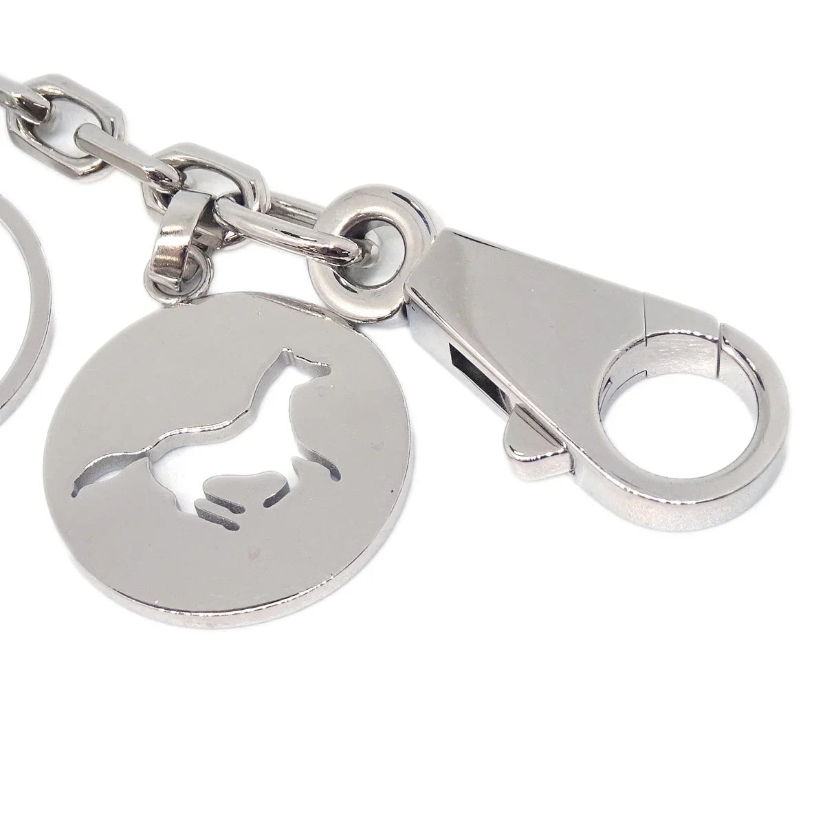 Hermes Amulet Bull Lock Key Holder Silver Small Good