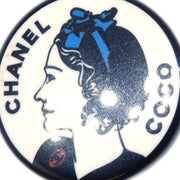 Chanel Button Earrings Clip-On Black 03P