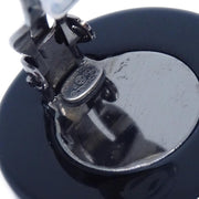 Chanel Button Earrings Clip-On Black 03P