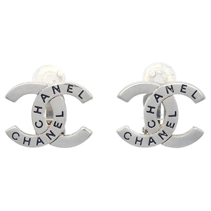 Chanel CC Earrings Clip-On Silver 98P