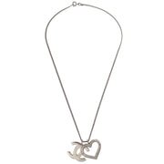 Chanel Heart Silver Chain Necklace 04P