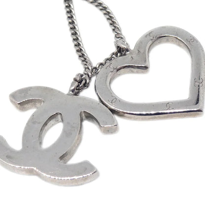 Chanel Heart Silver Chain Necklace 04P