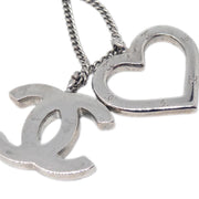 Chanel Heart Silver Chain Necklace 04P