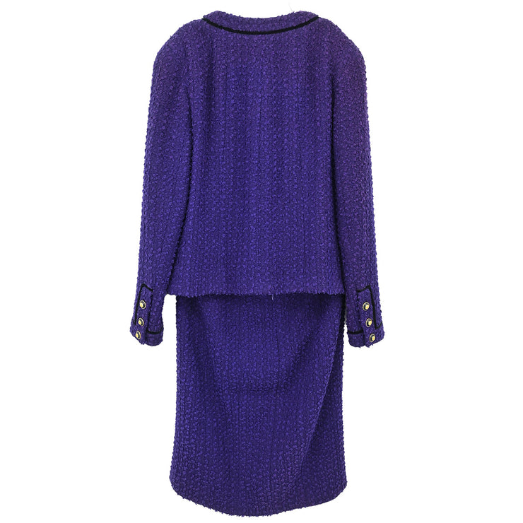 Chanel 1993 Setup Suit Jacket Skirt Purple #38