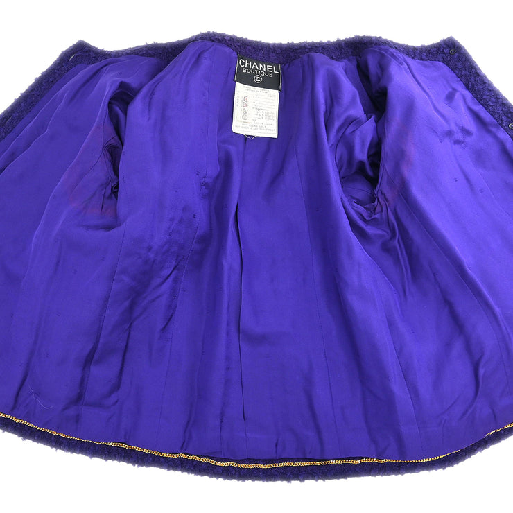 Chanel 1993 Setup Suit Jacket Skirt Purple #38